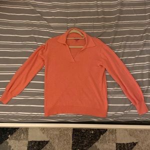 Vince Camuto Light Ocean Coral Collared Sweater